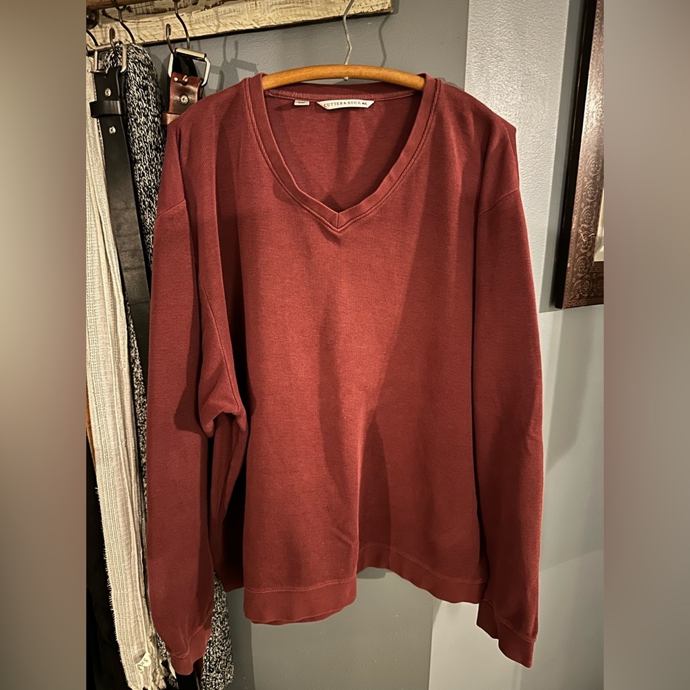 Cutter & Buck Rust V-Neck Women's Sweater